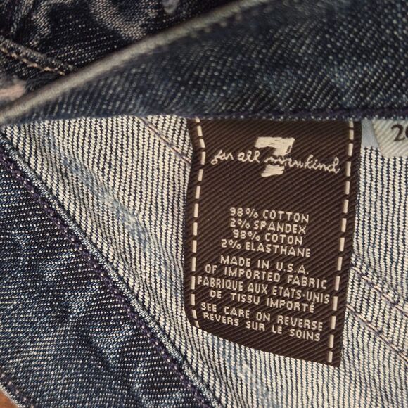 7 For All Mankind Dojo Jean Wide Leg Women's Size 26 Distressed Grunge 7FAM - Picture 5 of 11